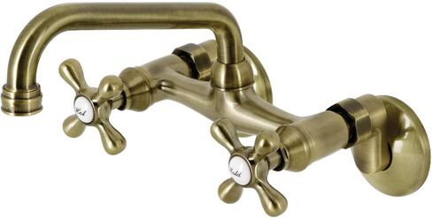 Kingston Brass KS213C صنبور مطبخ مثبت على الحائط في المنتصف قابل للتعديل من Kingston، 7 بوصات، كروم مصقول in Kuwait