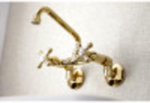 Kingston Brass KS213C صنبور مطبخ مثبت على الحائط في المنتصف قابل للتعديل من Kingston، 7 بوصات، كروم مصقول in Kuwait