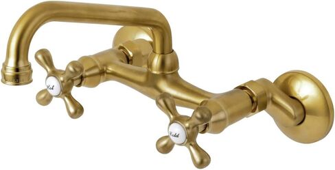 Kingston Brass KS213C صنبور مطبخ مثبت على الحائط في المنتصف قابل للتعديل من Kingston، 7 بوصات، كروم مصقول in Kuwait