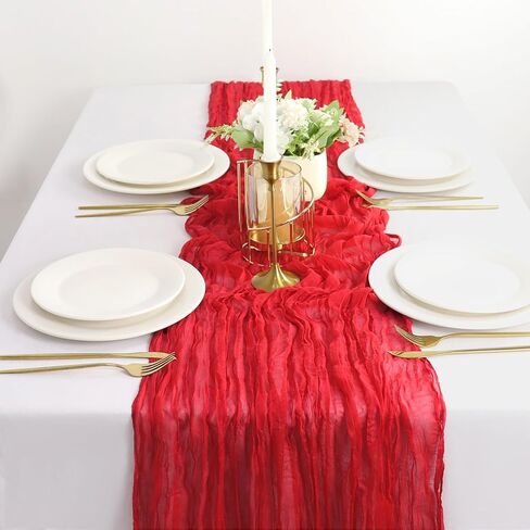 Hunter Green Gauze Table Runner Cheesecloth Fabric 10ft Cheese Table Runners Boho Table Runner 120 Inch Long Wedding Table Cover Cheese Cloth Table Runner for Party Birthday Reception in Kuwait