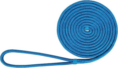 Amarine Made 2 Pack 3/8 Inch 35 FT Double Braid Nylon Dockline Dock Line Mooring Rope Eye: 12";Safe Workload: 660 Lbs;Tensile Strength: 3300 Lbs (White) in Kuwait