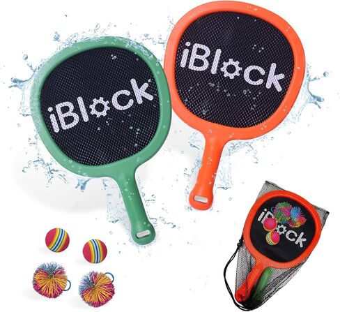 Racquet Paddle Bouncy Ball Play Set for Kids Adults Family Activities, Indoor or Outdoor Play Games, Great Gift Choice for Children’s Birthday, Christmas or House Warming in Kuwait