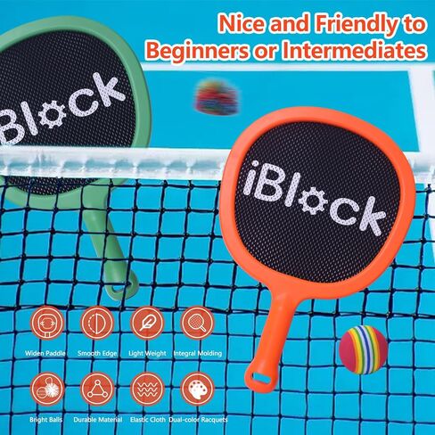 Racquet Paddle Bouncy Ball Play Set for Kids Adults Family Activities, Indoor or Outdoor Play Games, Great Gift Choice for Children’s Birthday, Christmas or House Warming in Kuwait