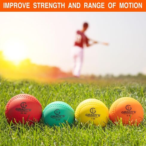 مجموعة كرات مرجحة ذات هيكل ناعم من Plyo 32، 21، 14، 7، 5، و3.5 أونصة للتدريب على سرعة الرمي/الرمي للبيسبول والكرة اللينة in Kuwait