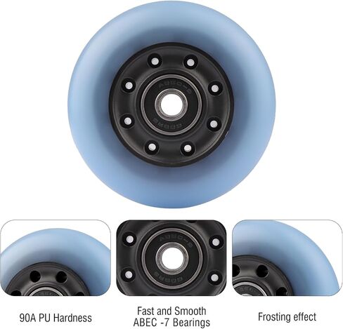 2-Pack 76mm PU Caster Board Replacement Wheel Set 90A Compatible with Razor RipStik Classic Air, DLX G Ripsurf (Black) in Kuwait