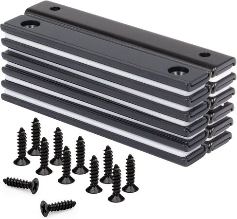 Heavy Duty Rectangular Countersunk Magnets Strips,Rare Earth Cabinet Magnetic Bar,Extra Thin Strong Neodymium Magnets for Wall Mounting (6 Pack, Sliver) in Kuwait
