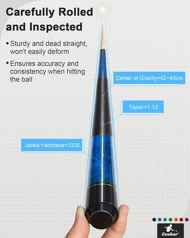 Pool Cues, 58 Inch 2-Piece Pool Sticks for Adults, House Bar Billiard Cue Stick with 3D Grip, Pool Table Sticks for Men Women (7 Colors Available and Weight from 18oz 19oz 20oz 21oz) in Kuwait