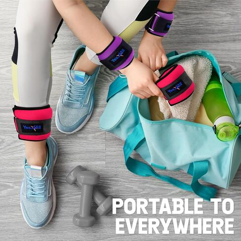 Yes4All Ankle Weights Pair Set with Adjustable Strap for Jogging, Gymnastics, Aerobics – from 2lbs to 10lbs in Kuwait