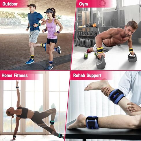 Yes4All Ankle Weights Pair Set with Adjustable Strap for Jogging, Gymnastics, Aerobics – from 2lbs to 10lbs in Kuwait