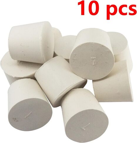 White Tapered Shaped Solid Rubber Stopper, Size 000#" 0.5x0.3x0.7inch / 13x8x17mm, 20 per package in Kuwait