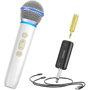الميكروفونات اللاسلكية Aokeo مع جهاز استقبال مزدوج القناة ، MIC كاريوكي ديناميكية UHF ، نطاق 100 قدم ، لمتحدث مكبر للصوت ، خلاط ، غناء ، حفلة ، خطاب