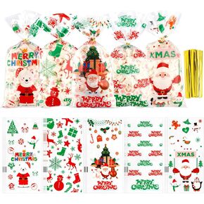 أكياس علاج عيد الفصح من بوياك، أكياس علاج السيلوفان لعيد الفصح، 100 قطعة من أكياس حلوى عيد الفصح، أكياس هدايا عيد الفصح تشيلو جودي كوكيز مع 100 قطعة من ربطات العنق الذهبية لمستلزمات حفلات عيد الفصح، 4 أنماط متنوعة in Kuwait