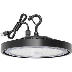 LED LED Shop Lights for Garage Super Bright High Bay Garage Light 150W 24000LM 5000K مع 110-277V 5 'CABLE SILP & HOOK ، UFO High Bay Shop Light for Workshop Warehouse