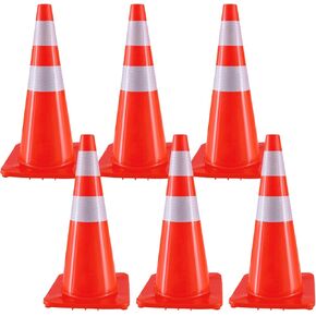 2 حزمة الأقماع حركة المرور 18 "بوصة برتقالية PVC مرور المخاريط ، Orange Road وقوف السيارات مخروطات البناء الثقيلة مخروطية من الناحية الهيكلية لموقف السيارات ، الممر ، أحداث البناء in Kuwait