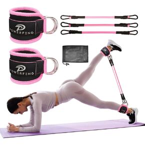 Ankle Resistance Bands with Cuffs: Women Ankle Strap Band for Working Out - Ankle Resistance Bands for Glutes Hip & Leg Butt Training Workout Exercise Equipment in Kuwait
