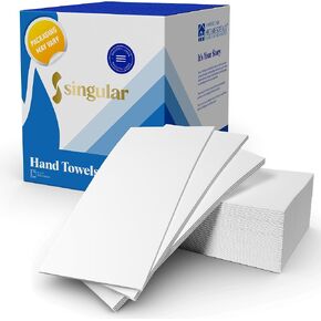 AH AMERICAN HOMESTEAD - Disposable Hand Towels for Bathroom - White Linen Like Guest Napkins - Bathroom Paper Towels for Guests - Ideal for Paper Dinner Napkins (200 Count- Smooth Crisp- 15.5" x 12")