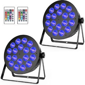60 مصباح LED للمسرح - 90 وات RGB DMX Par Light الصوت المنشط التشغيل التلقائي للتحكم عن بعد للمناسبات ونادي الزفاف والكنيسة وحفلات الموسيقى الحية DJ وإضاءة الهاتف المحمول وعرض الترفيه