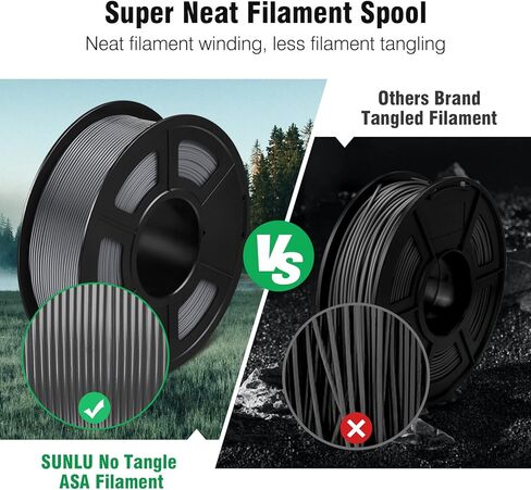 Sunlu ASA خيوط 1.75 مم ، الأشعة فوق البنفسجية/المطر/مقاومة للحرارة ، خيوط طابعة ثلاثية الأبعاد صعبة ، رائعة لطباعة الأجزاء الميكانيكية الوظيفية في الهواء الطلق ، بكرة 0.9 كجم (1.98 رطل) ، 340 مترًا ، أبيض in Kuwait
