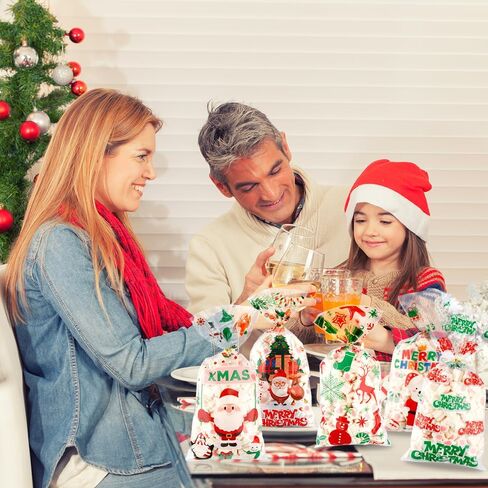 BOEIAC Easter Treat Bags, Easter Cellophane Treat Bags,100 PCS Easter Candy Bags, Easter Cello Goodie Cooikes Gift Bags with 100 PCS Gold Twist Ties for Easter Party Favor Supplies, 4 Assorted Styles in Kuwait