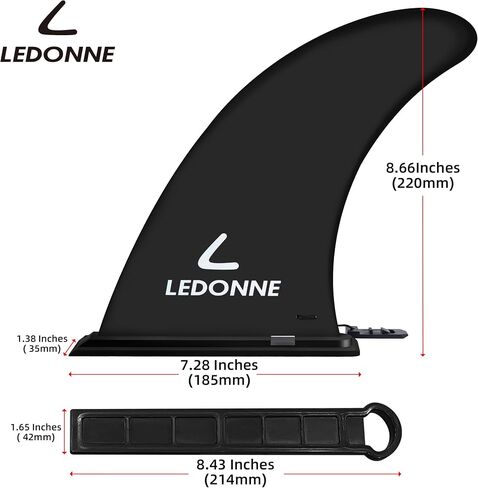 زعانف LEDONNE مقاس 9 بوصات لركوب الأمواج وSUP قطعتان (4.99-5.49 دولارًا أمريكيًا/قطعة واحدة) - زعنفة مركزية مقاس 9 بوصات لركوب الأمواج الطويلة ولوحة التجديف مع زعنفة تثبيت إضافية بدون أدوات بأقل سعر في السوق in Kuwait