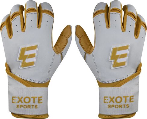 Exote Bolt Baseball and Softball Batting Gloves for Men Women Youth & Adult Sizes -Long Cuff Breathable Leather Baseball Batting Gloves with Extra Grip & Wrist Wrap in Saudi Arabia