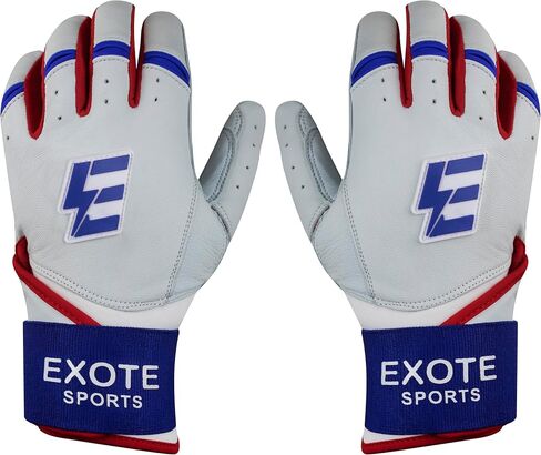 Exote Bolt Baseball and Softball Batting Gloves for Men Women Youth & Adult Sizes -Long Cuff Breathable Leather Baseball Batting Gloves with Extra Grip & Wrist Wrap in Saudi Arabia