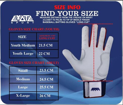 Exote Bolt Baseball and Softball Batting Gloves for Men Women Youth & Adult Sizes -Long Cuff Breathable Leather Baseball Batting Gloves with Extra Grip & Wrist Wrap in Saudi Arabia