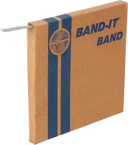 BAND-IT C20599 201 شريط من الفولاذ المقاوم للصدأ ذو لمسة نهائية صلبة لامعة، عرض 5/8 بوصة × سمك 0.030 بوصة، لفة 100 قدم in Kuwait
