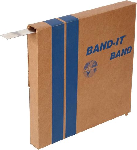 BAND-IT C20599 201 شريط من الفولاذ المقاوم للصدأ ذو لمسة نهائية صلبة لامعة، عرض 5/8 بوصة × سمك 0.030 بوصة، لفة 100 قدم in Kuwait