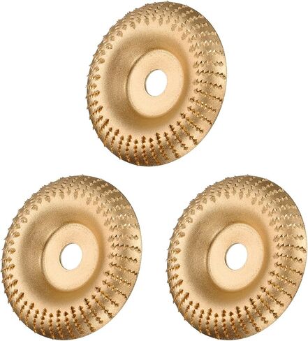 HARFINGTON 3Pcs Wood Carving Disk Grinder Wheel 4" Rotary Tool Arc Carving Disc Grinding Wheel with 5/8" Arbor for Woodworking Shaping Polishing, Silver Tone in Kuwait