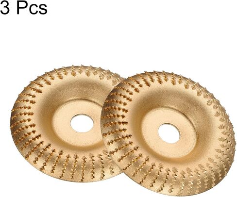 HARFINGTON 3Pcs Wood Carving Disk Grinder Wheel 4" Rotary Tool Arc Carving Disc Grinding Wheel with 5/8" Arbor for Woodworking Shaping Polishing, Silver Tone in Kuwait