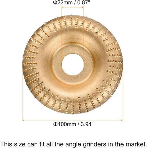 harfington 3 قطع الخشب نحت القرص طاحونة عجلة 4 "أداة دوارة قوس نحت القرص طحن عجلة مع 5/8" أربور لتلميع تشكيل النجارة، لهجة فضية in Kuwait