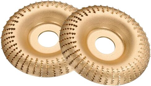 harfington 3 قطع الخشب نحت القرص طاحونة عجلة 4 "أداة دوارة قوس نحت القرص طحن عجلة مع 5/8" أربور لتلميع تشكيل النجارة، لهجة فضية in Kuwait