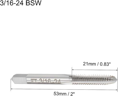 آلة الحنفية BSW 5/32-32 الموضوع، للحفر، والمعالجة من خلال الثقوب أو الثقوب الضحلة، H2 عالية السرعة الصلب المسمار الموضوع الصنابير خيوط التنصت أداة إصلاح الميكانيكي أداة DIY، 2PCS in Kuwait