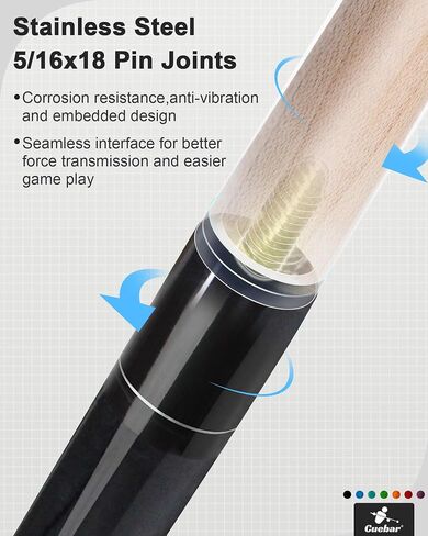 Pool Sticks Set of 4, Pool Cues 18 19 20 21 Oz in 4, 2-Piece House Bar Billiard Cue Stick with 3D Grip, 58" Pool Table Sticks for Men Women in Kuwait