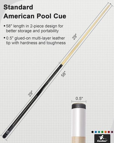 Pool Sticks Set of 4, Pool Cues 18 19 20 21 Oz in 4, 2-Piece House Bar Billiard Cue Stick with 3D Grip, 58" Pool Table Sticks for Men Women in Kuwait