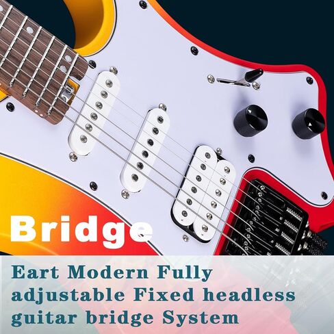 EART GW2P-SE Headless Electric Guitar, Solid Electric Guitar,Carbon-Roasted Hard Maple Neck Fully Adjustable Bridge, Satin Finish in Kuwait