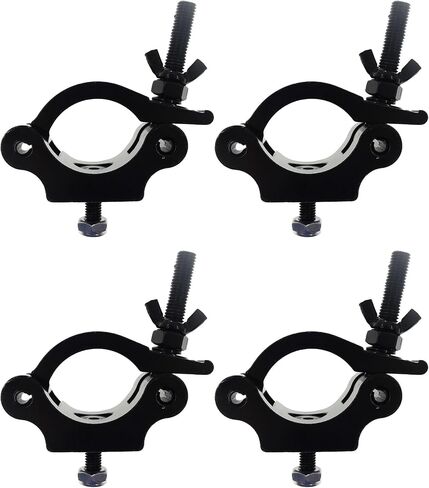O Truss Clamp,TTZEZE Silver Stage Lights Clamp,Aluminum Alloy Heavy Duty Truss Light Clamps,Perfectly Fit OD 24-26mm/0.94-1.02''of Tube/Pipe,Truss for Stage Lighting Projector Par Lights,4 PCS in Kuwait