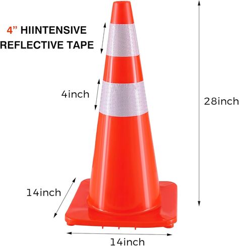 2 حزمة الأقماع حركة المرور 18 "بوصة برتقالية PVC مرور المخاريط ، Orange Road وقوف السيارات مخروطات البناء الثقيلة مخروطية من الناحية الهيكلية لموقف السيارات ، الممر ، أحداث البناء in Kuwait