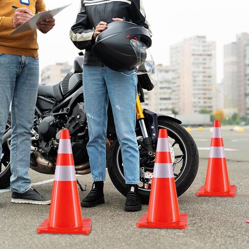 2 حزمة الأقماع حركة المرور 18 "بوصة برتقالية PVC مرور المخاريط ، Orange Road وقوف السيارات مخروطات البناء الثقيلة مخروطية من الناحية الهيكلية لموقف السيارات ، الممر ، أحداث البناء in Kuwait