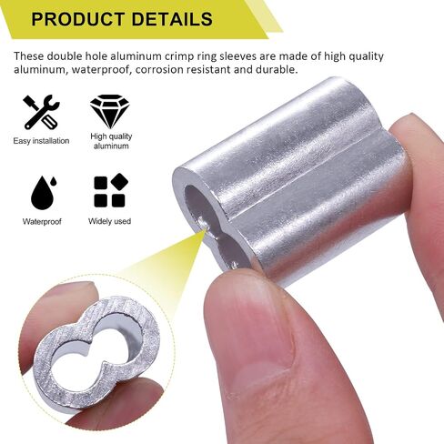 KNLN/304 Stainless Steel 66ft Wire Rope Kit with M5 Turnbuckle Tension Hook and Eye Screw,1/16 Wire Rope Thimbles,Wire Rope Crimping Loop Sleeves for Cable Railing Clothesline DIY Balustrades etc in Kuwait