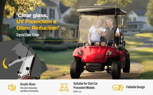 Club Car Precedent Windshield for Golf Cart Windshield Replacement,Foldable Tinted Acrylic panel material firmly match Club Car Precedent 2004 and Up Models in Saudi Arabia