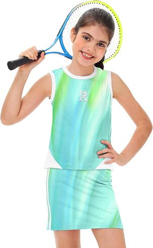 Remimi Girls Tennis Outfits Golf Tank Top and Skirt with Shorts 4-12 Years in Kuwait