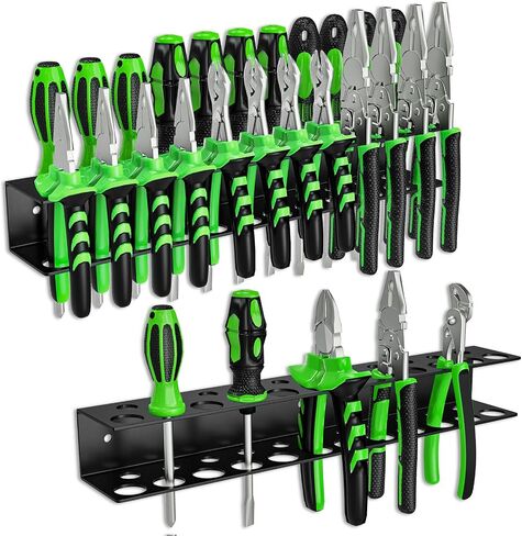 Screwdrivers Pliers Holder Wall Mount, Heavy Duty Metal Utility Storage Rack for Pliers Small Tools, Screw Driver Organizer Suitable Garages Homes Workshops Sheds (23 holes 1PC) in Saudi Arabia