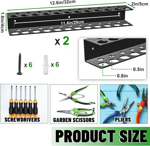 Screwdrivers Pliers Holder Wall Mount, Heavy Duty Metal Utility Storage Rack for Pliers Small Tools, Screw Driver Organizer Suitable Garages Homes Workshops Sheds (23 holes 1PC) in Saudi Arabia