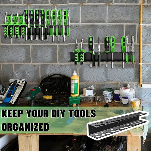 Screwdrivers Pliers Holder Wall Mount, Heavy Duty Metal Utility Storage Rack for Pliers Small Tools, Screw Driver Organizer Suitable Garages Homes Workshops Sheds (23 holes 1PC) in Saudi Arabia