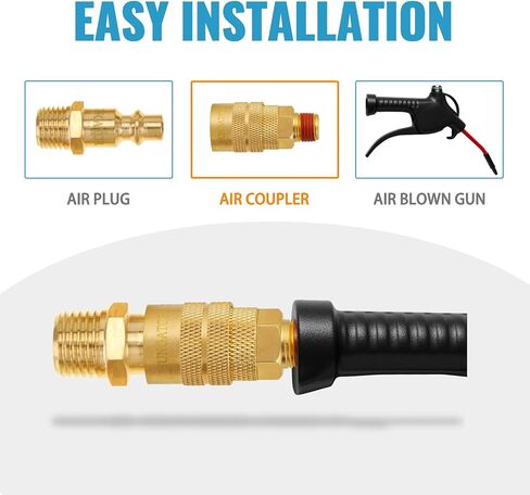 SUNGATOR 1/4-Inch Brass Female Industrial Coupler, 10-Pack NPT Female Quick Connector Air Coupler with Storage Case in Kuwait