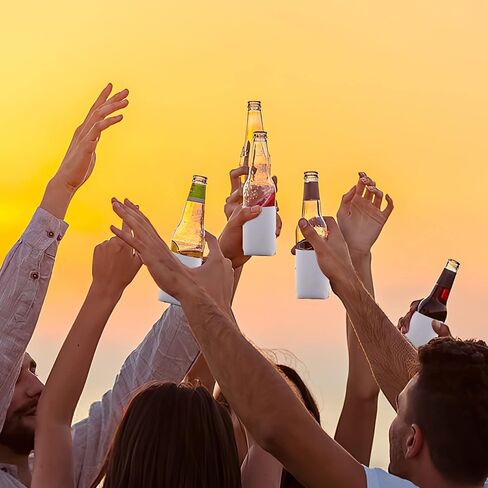 مبردات علب البيرة السوداء من النيوبرين، مبردات معزولة قابلة للطي، 12 عبوة، 25 عبوة (50، أسود) in Kuwait