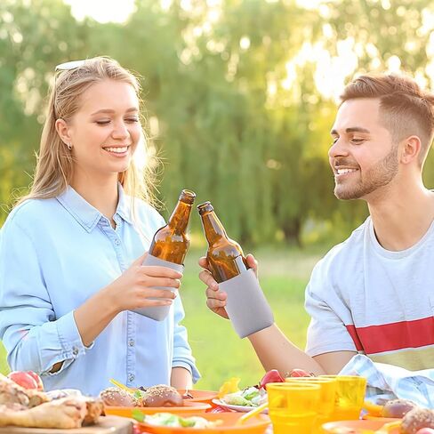 مبردات علب البيرة السوداء من النيوبرين، مبردات معزولة قابلة للطي، 12 عبوة، 25 عبوة (50، أسود) in Kuwait