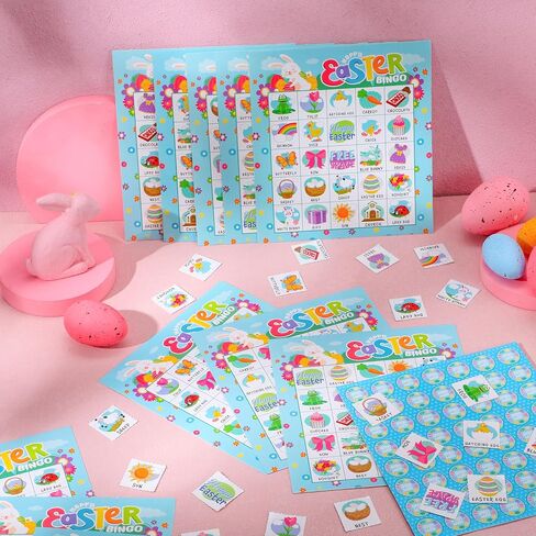 JOYIN 28 Players Easter Bingo Cards (5x5) for Easter Party Goodies Games, Kids School Classroom Gift, Indoor Family Activities, Basket Filler Stuffers. in Saudi Arabia